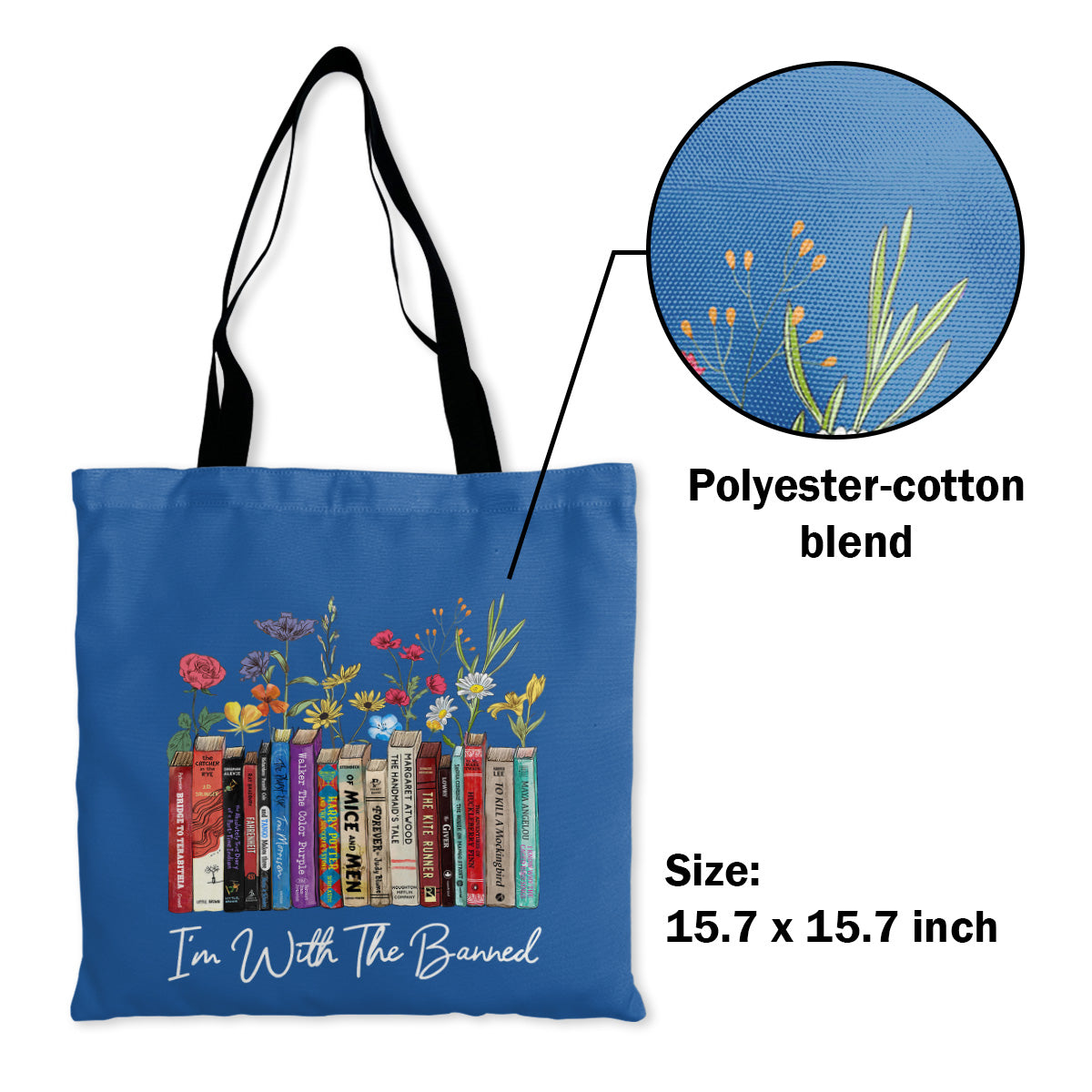 I'm With The Banned Flowers Book Lovers Gift TBF186