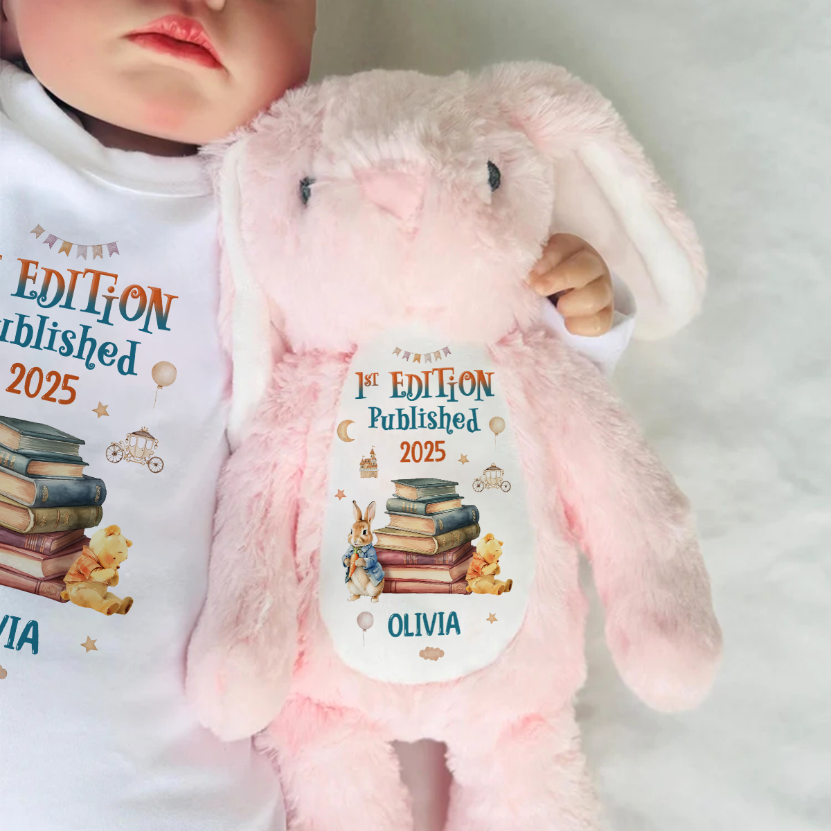 1st Edition Baby Keepsake - Personalized Stuffed Bunny