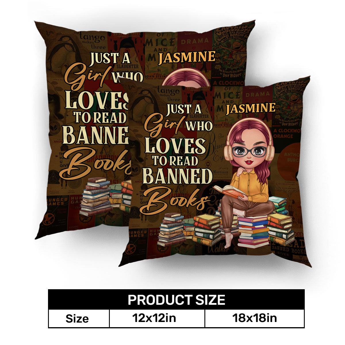 Just A Girl Who Loves To Read Banned Books - Personalized Crystal Velvet Pillow