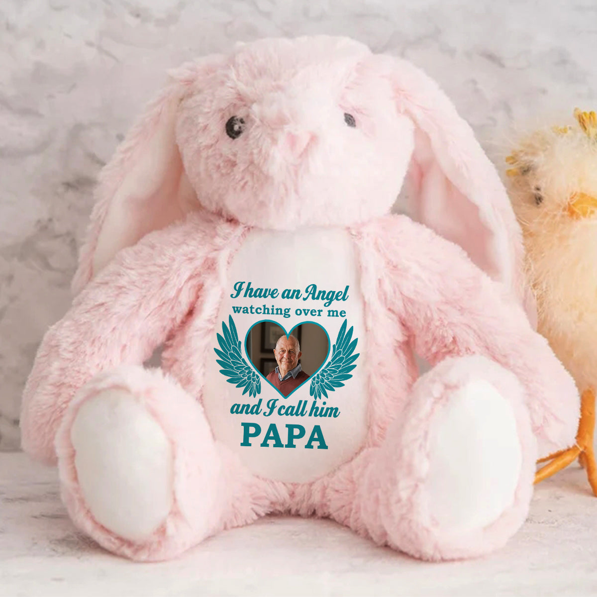 I Have An Angel Watching Over Me - Personalized Stuffed Bunny