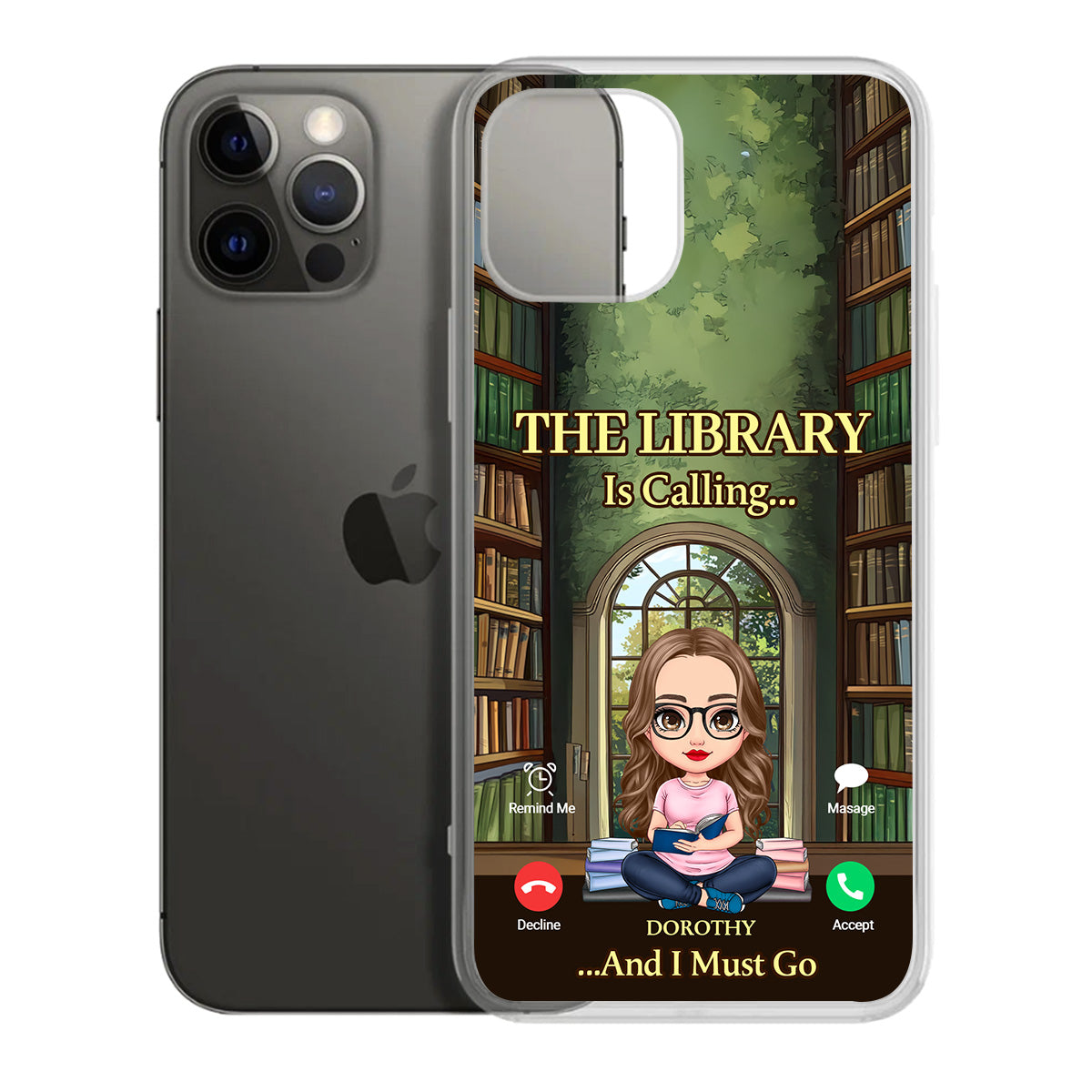 My Library Is Calling... And I Must Go - Personalized Clear Silicone Phone Case