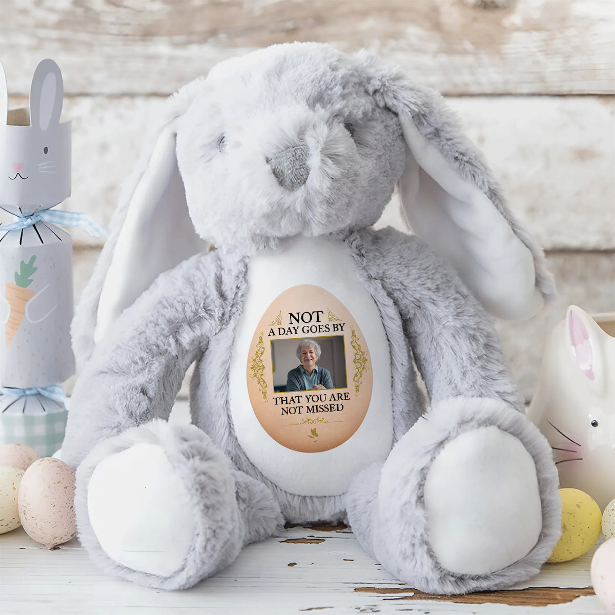 Not a Day Goes By That You Are Not Missed - Personalized Stuffed Bunny