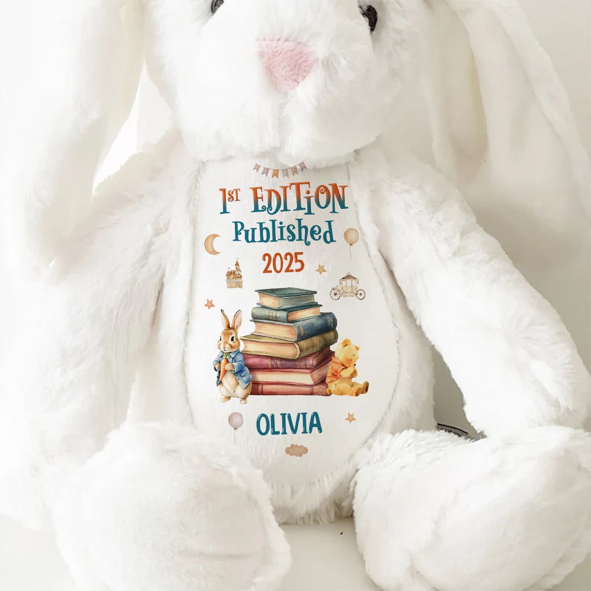 1st Edition Baby Keepsake - Personalized Stuffed Bunny