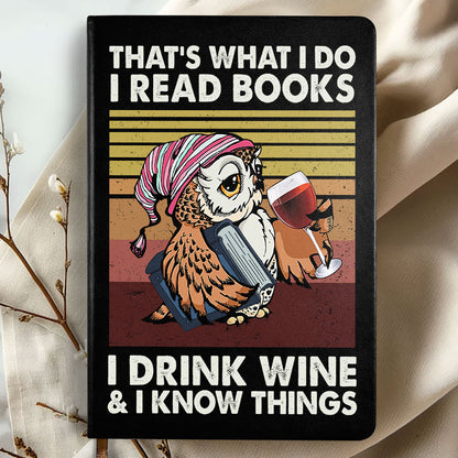 I Drink Wine And I Know Things - Leather Cover Notebook