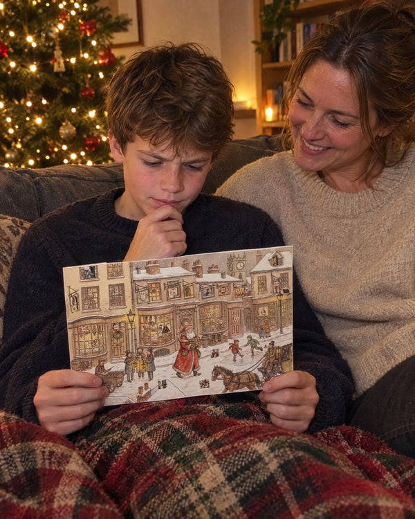 Tonight’s guess — Dickensian Christmas advent calendar card at home