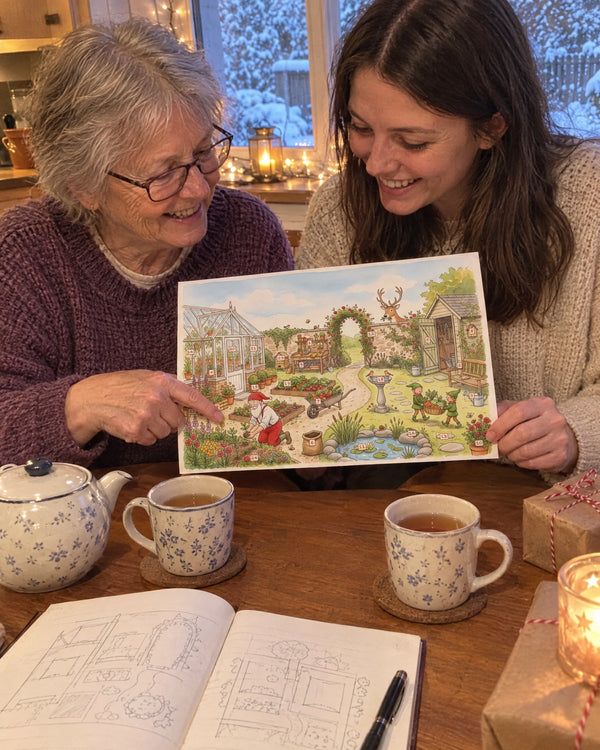 Grandma got the Latin name — Santa's Secret Garden advent calendar card at home