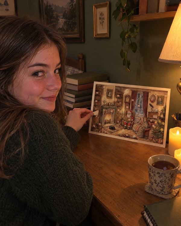 Dark-academia approved — A Gothic Christmas advent calendar card at home