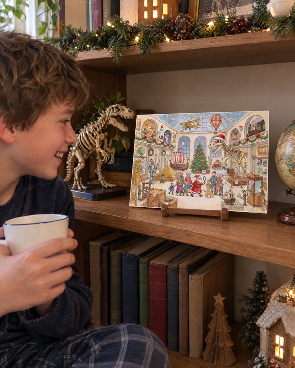 The family exhibit — History advent calendar card at home