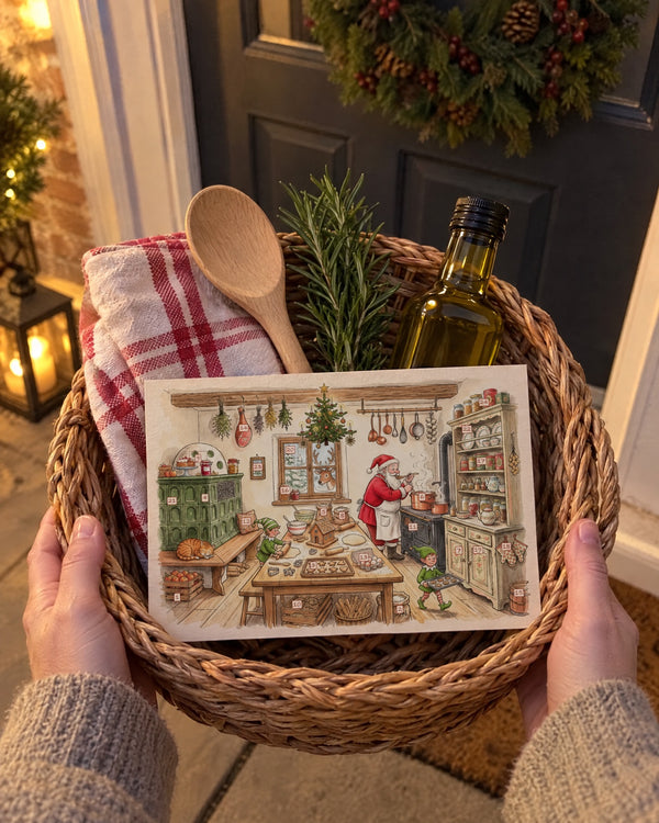 The hostess basket — Santa's Christmas Kitchen advent calendar card at home