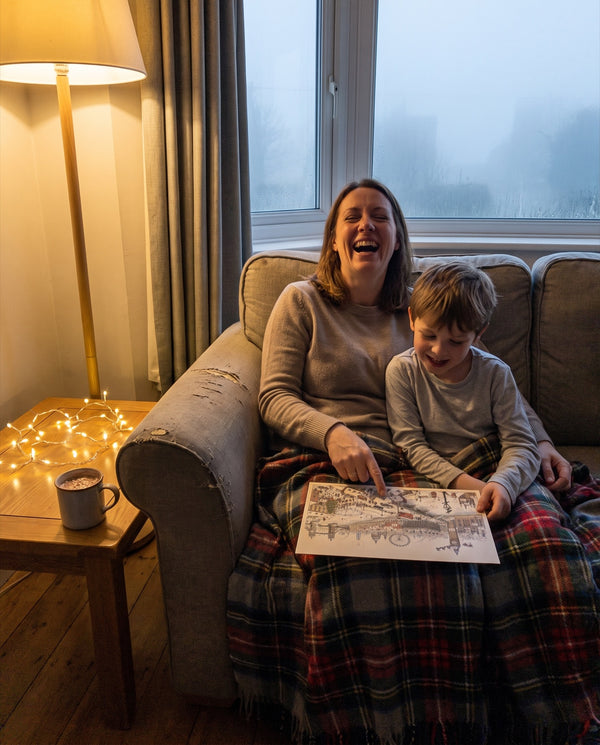 Foggy-evening ritual — Christmas in London advent calendar card at home
