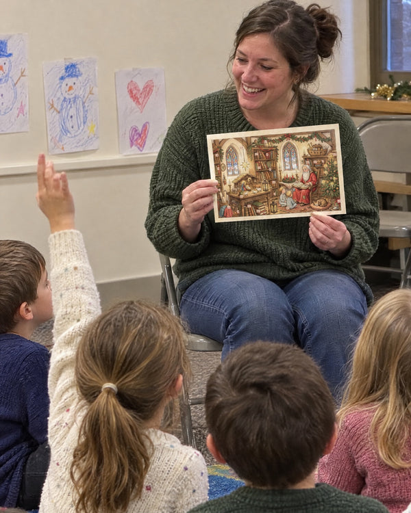Sunday school guessing game — The Nativity Stories advent calendar card at home