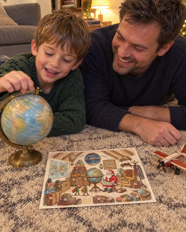 Spin the globe — Santa's Journey advent calendar card at home