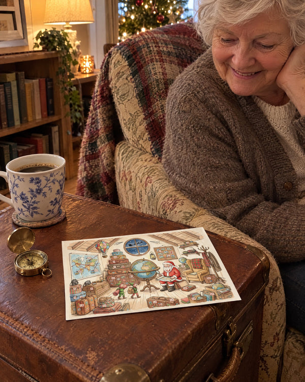 Grandma has been there — Santa's Journey advent calendar card at home