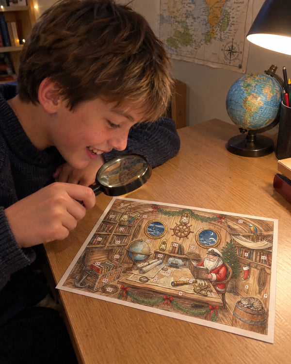 The young navigator — The Voyager's Library advent calendar card at home