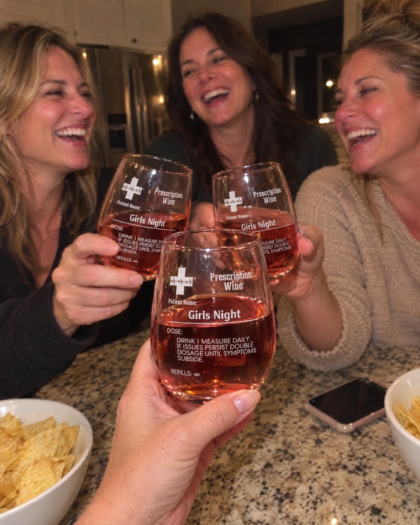 Group prescription — Prescription personalized stemless wine glass