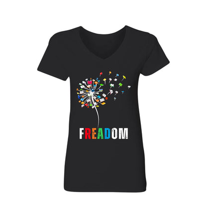 Dandelion Freadom Book Lover Gift Women's V-neck T-shirt TSVB170