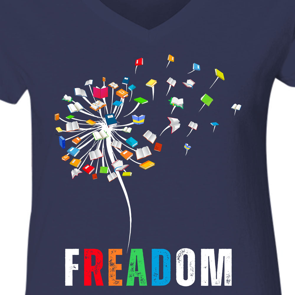 Dandelion Freadom Book Lover Gift Women's V-neck T-shirt TSVB170