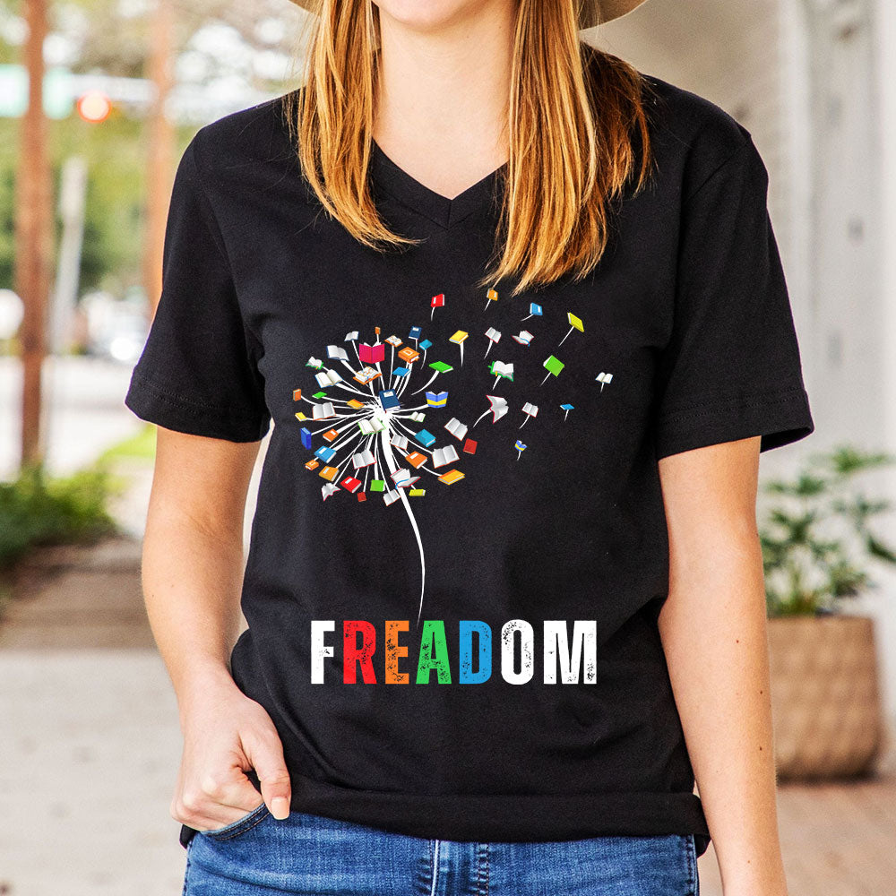 Dandelion Freadom Book Lover Gift Women's V-neck T-shirt TSVB170