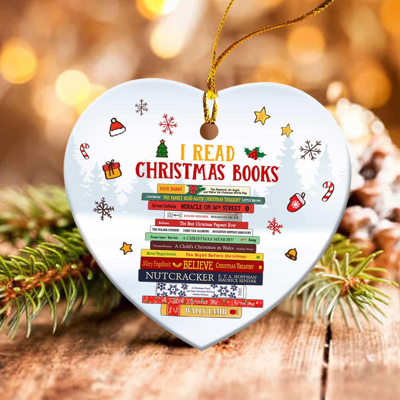 I Read Christmas Books Christmas Ornament Book Lovers Gift ORN22