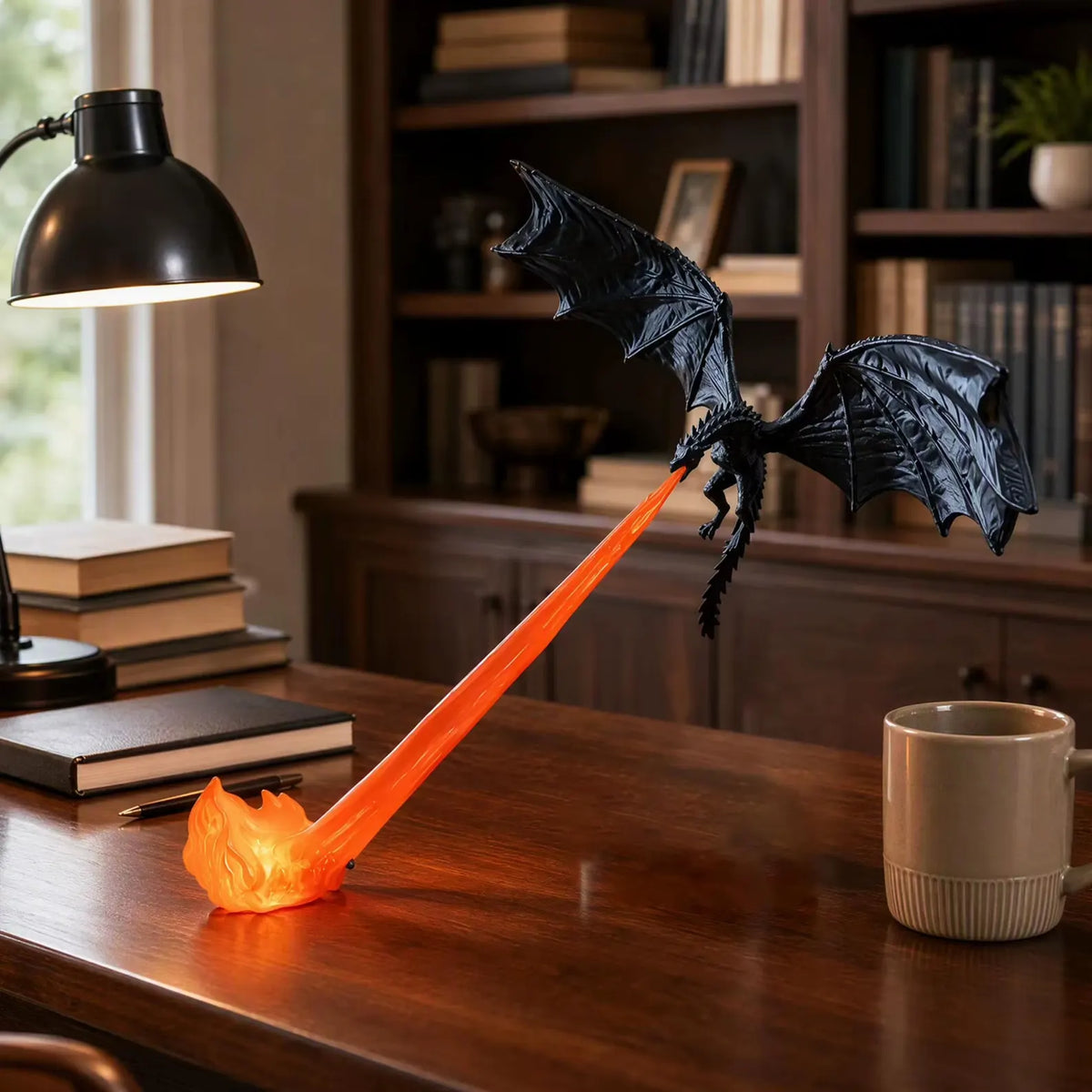 Personalized Dragon Fire Breathing Book Nook Light