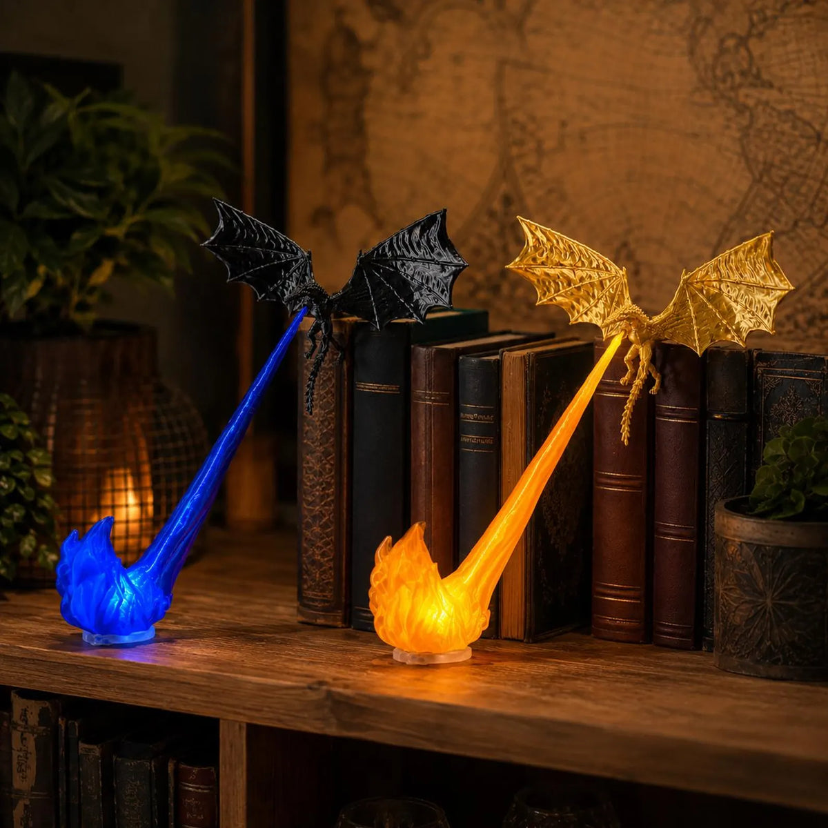 Personalized Dragon Fire Breathing Book Nook Light