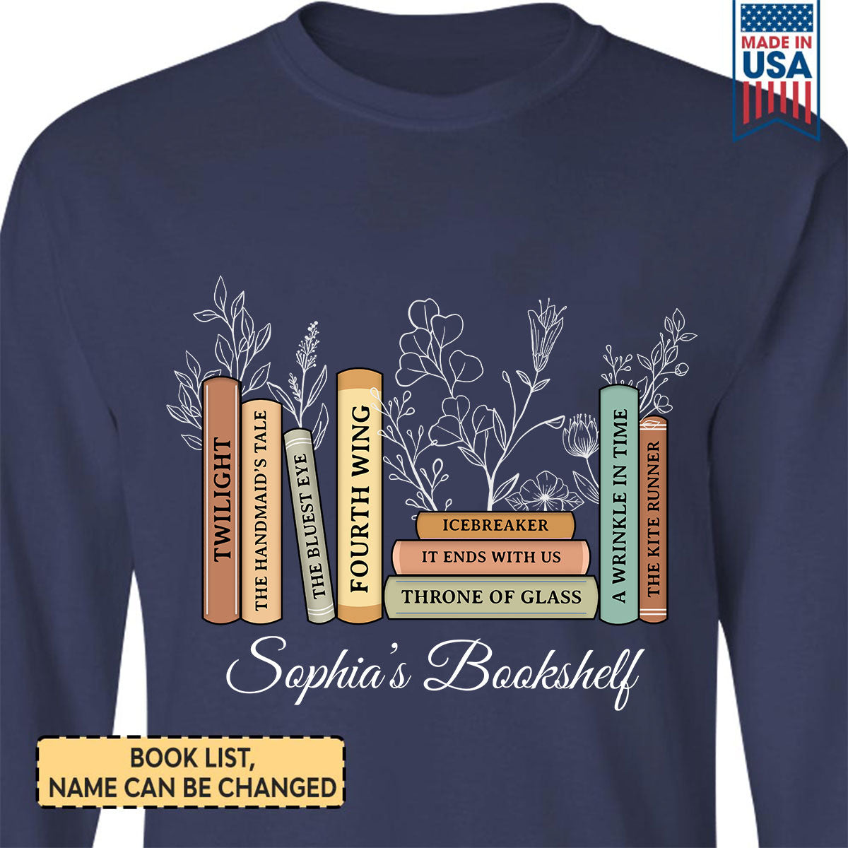 Custom Bookshelf Shirt Book Lovers Gift LSBH02