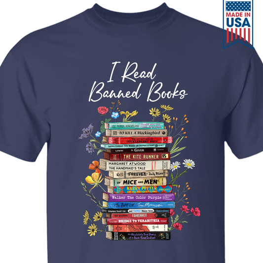 I Read Banned Books Flowers Book Lover Gift TSB190