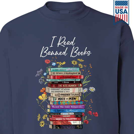 I Read Banned Books Flowers Book Lover Gift SWB190