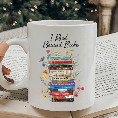 I Read Banned Books Flowers Book Lover Gift MUGW189