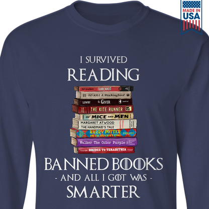 I Survived Reading Banned Books And All I Got Was Smarter Book Lover Gift LSB194