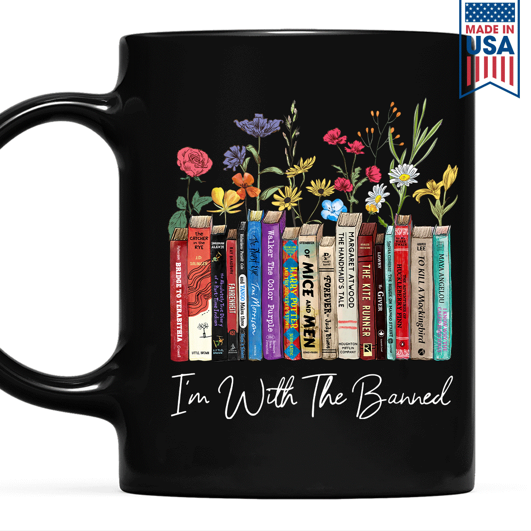 I'm With The Banned Flowers Book Lover Gift MUGB186