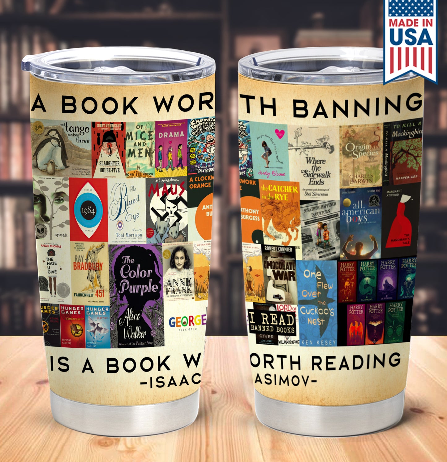 A Book Worth Banning Is A Book Worth Reading Personalized Curved Tumbler 20oz Book Lovers Gift SCT14