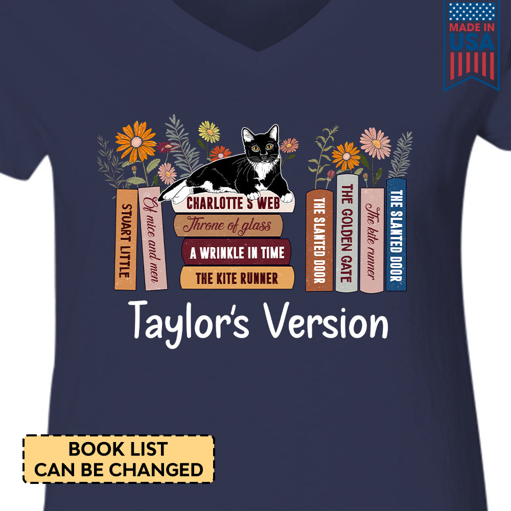 Custom Bookshelf And Tuxedo Cat Book Lovers Gift TSVBH52