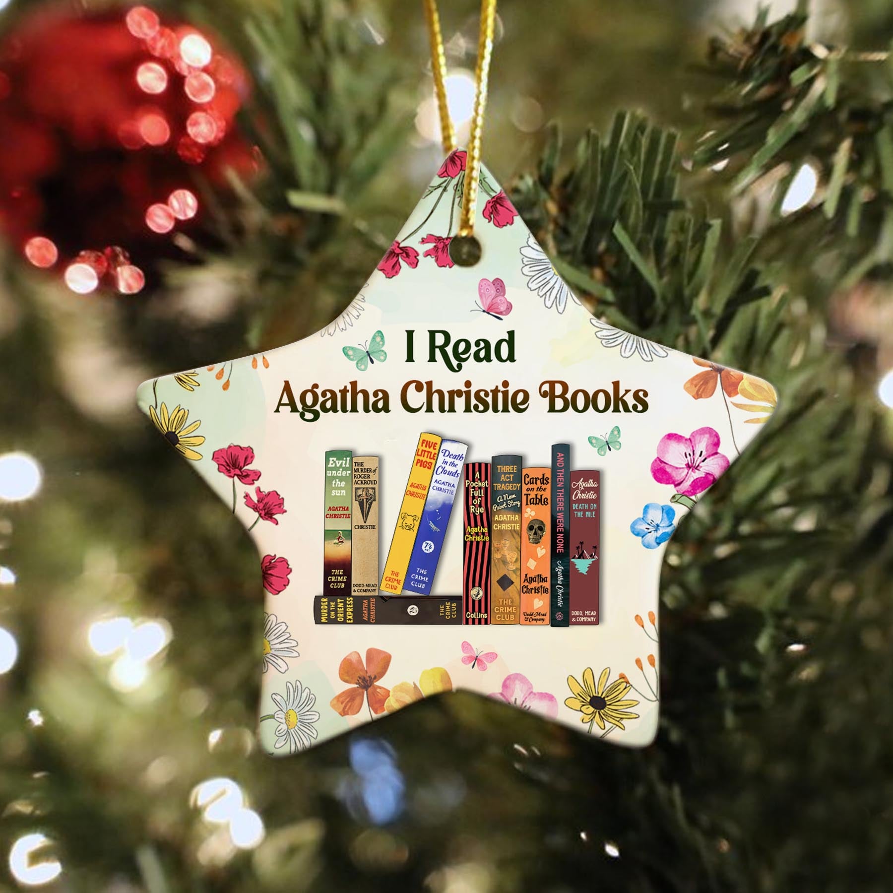 I Read Agatha Christie Books Christmas Ornament Book Lovers Gift ORN20