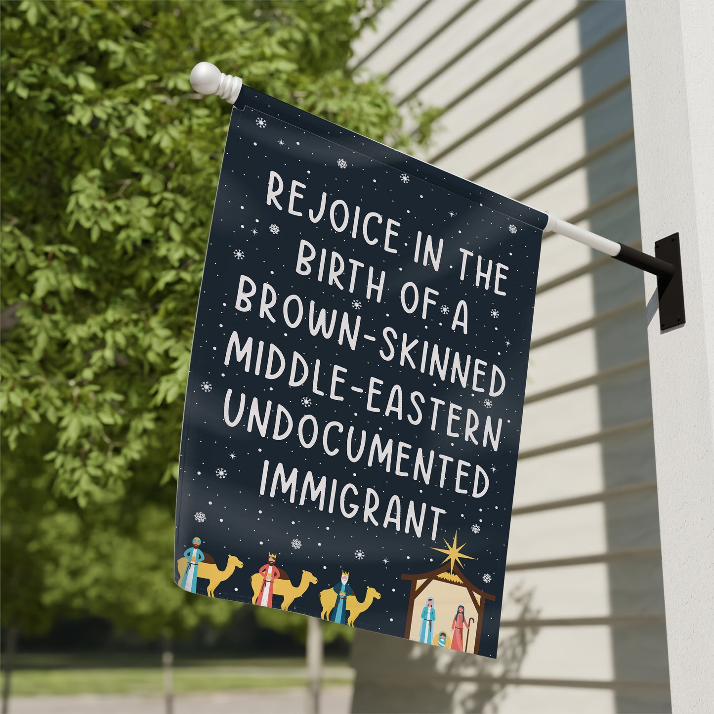 Rejoice In The Birth Of A Brown-Skinned Middle-Eastern Undocumented Immigrant Flag Book Lovers Gift FLG01