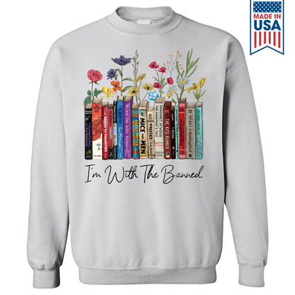 I'm With The Banned Flowers Book Lover Gift SWW185