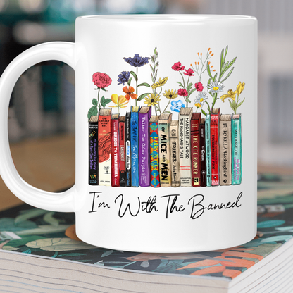 I'm With The Banned Flowers Book Lover Gift MUGW185