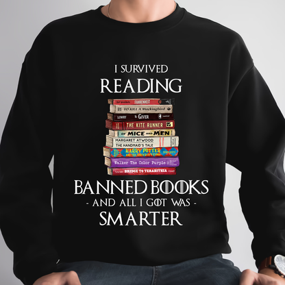 I Survived Reading Banned Books And All I Got Was Smarter Book Lover Gift SWB194