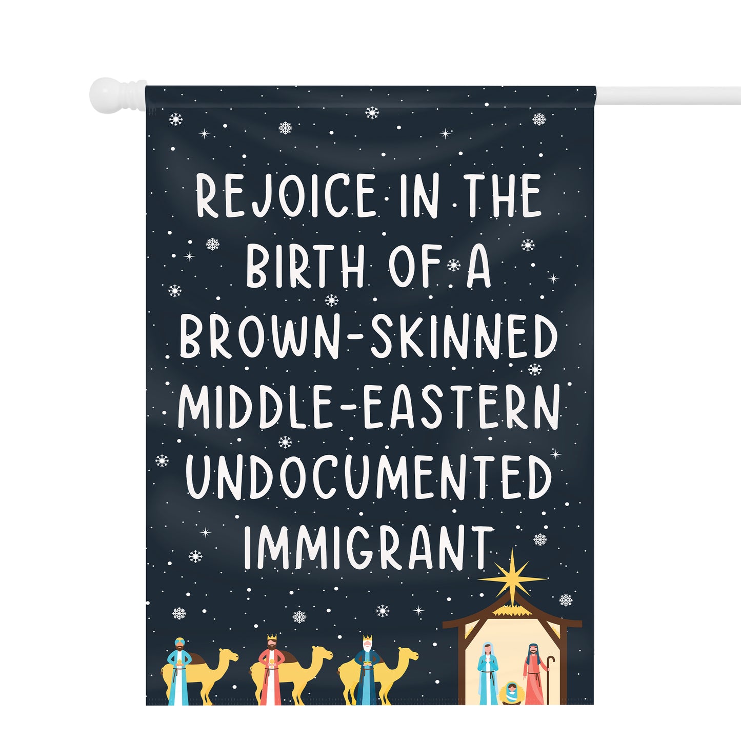 Rejoice In The Birth Of A Brown-Skinned Middle-Eastern Undocumented Immigrant Flag Book Lovers Gift FLG01