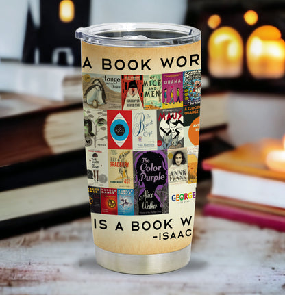 A Book Worth Banning Is A Book Worth Reading Personalized Curved Tumbler 20oz Book Lovers Gift SCT14