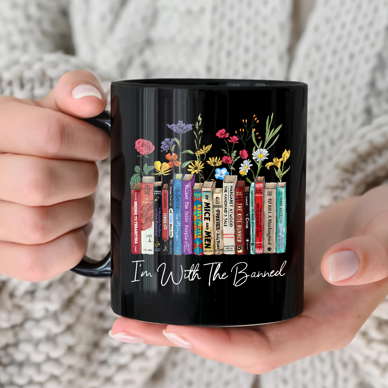 I'm With The Banned Flowers Book Lover Gift MUGB186