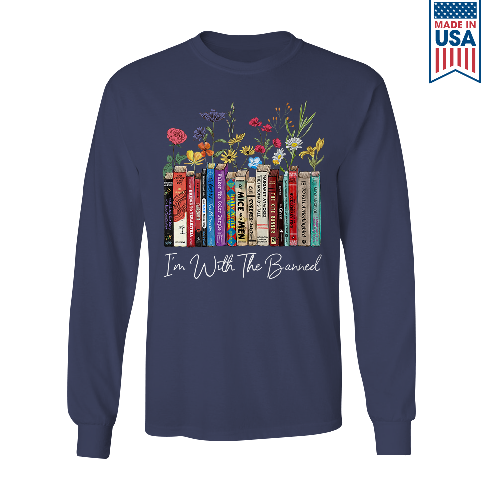 I'm With The Banned Flowers Book Lover Gift LSB186