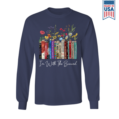 I'm With The Banned Flowers Book Lover Gift LSB186