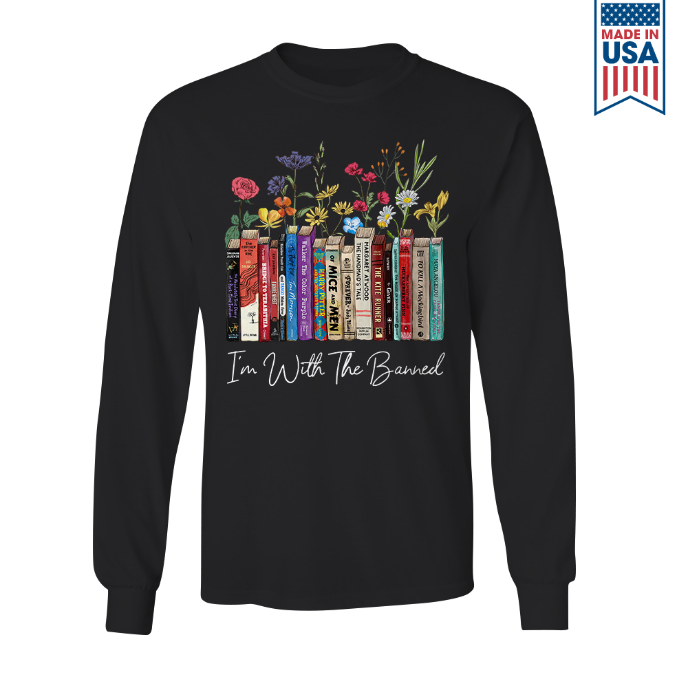 I'm With The Banned Flowers Book Lover Gift LSB186