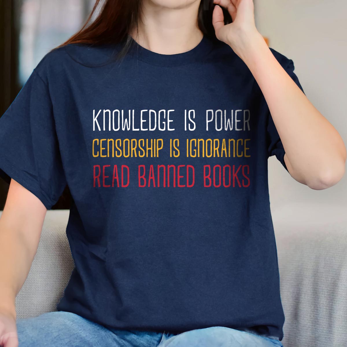 Knowledge Is Power Censorship Is Ignorance Read Banned Books Book Lovers Gift TSB226