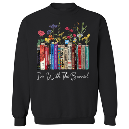 I'm With The Banned Flowers Book Lover Gift SWB186