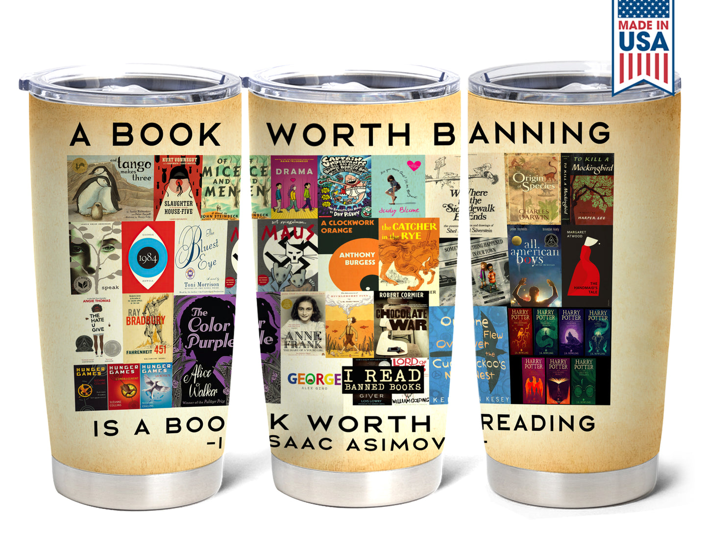 A Book Worth Banning Is A Book Worth Reading Personalized Curved Tumbler 20oz Book Lovers Gift SCT14