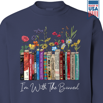 I'm With The Banned Flowers Book Lover Gift SWB186