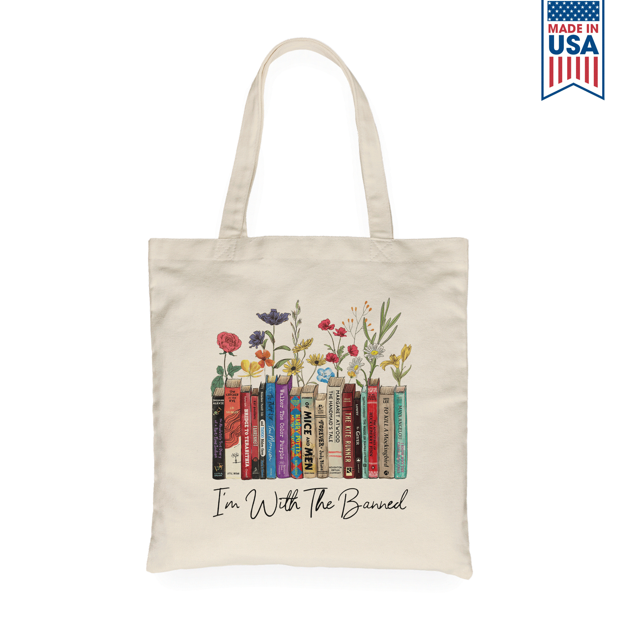 I'm With The Banned Flowers Book Lover Gift TBW185