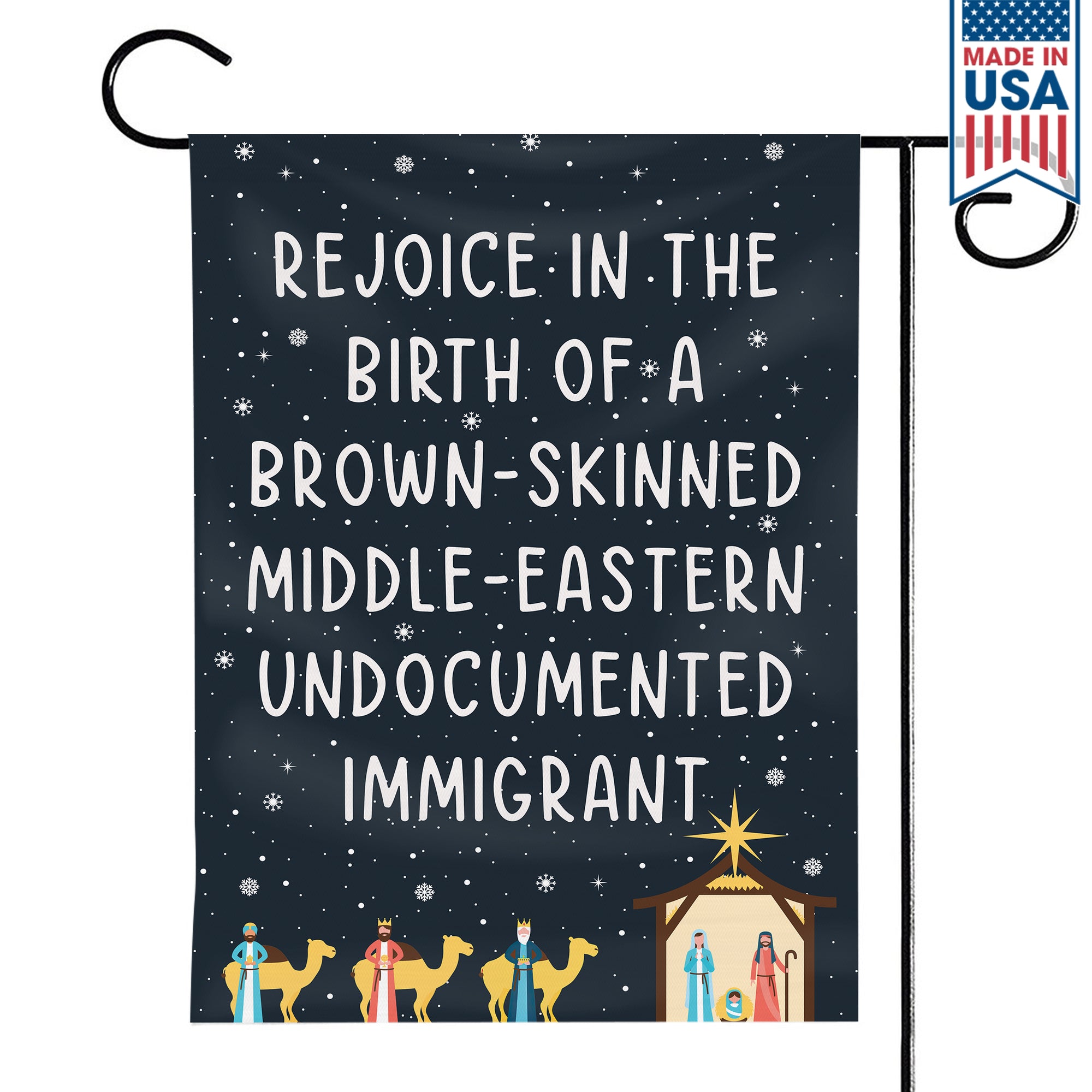 Rejoice In The Birth Of A Brown-Skinned Middle-Eastern Undocumented Immigrant Flag Book Lovers Gift FLG01